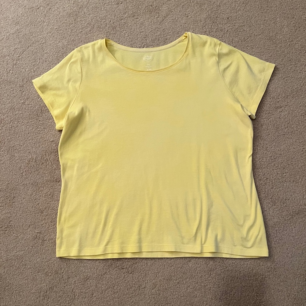St. John's Bay yellow short sleeve cotton tee